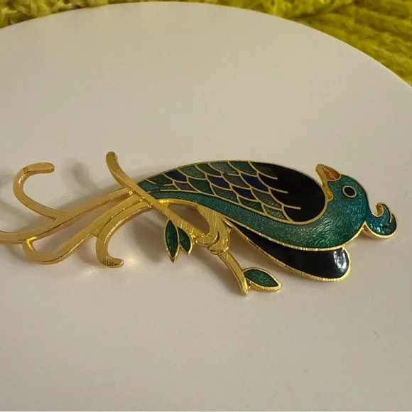 Valentino Women’s Brooches Enameled Bird Brooch | Boho Vintage Brooches - Picture 5 of 11